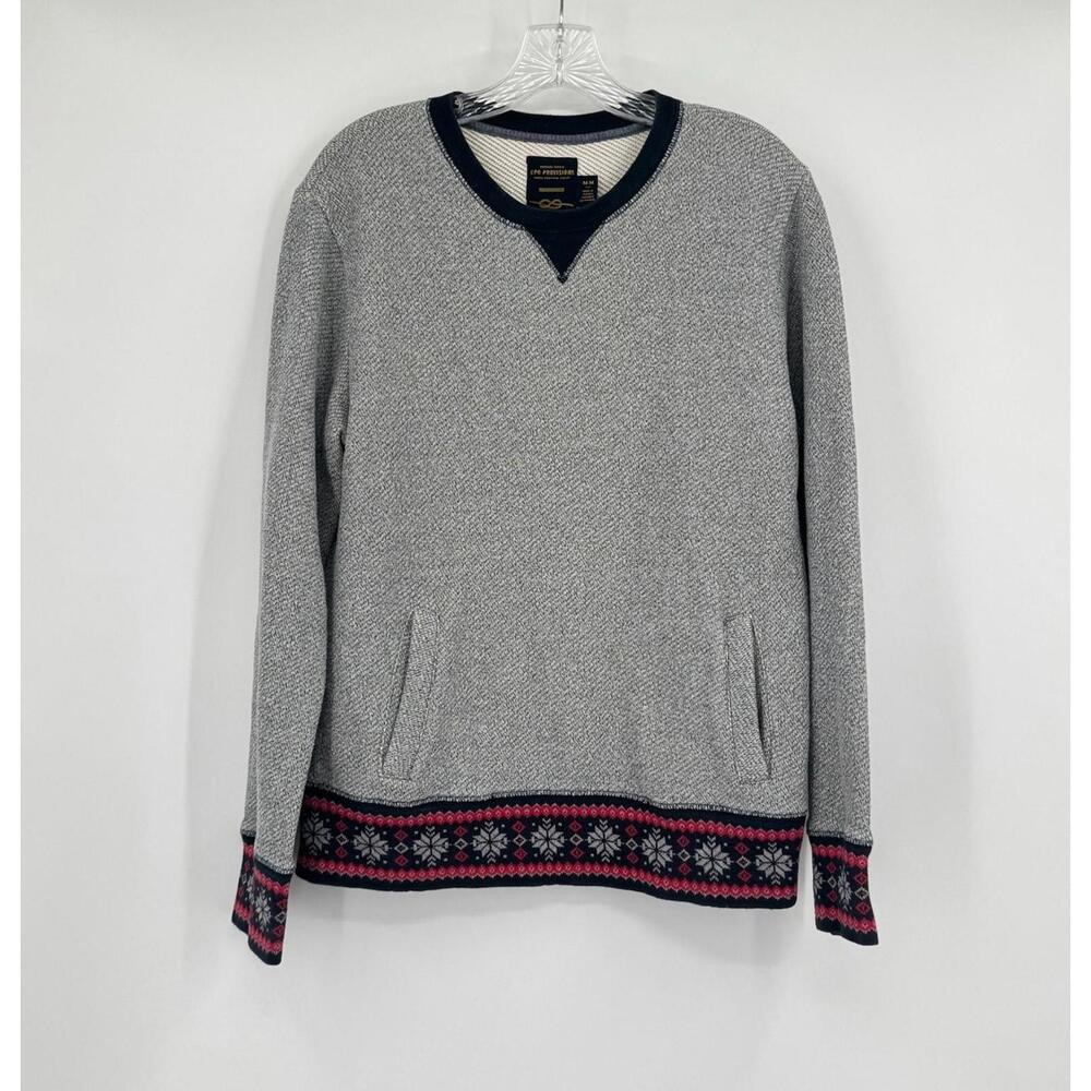 CPO Provisions Shipman Supply Mens Gray Fair Isle Pullover Sweater Sz M